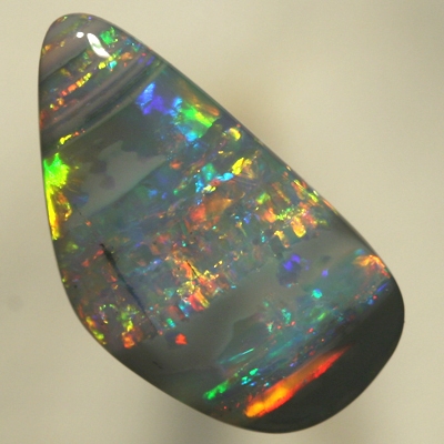 SOLID BLACK OPAL Unusual banded pattern  bright sparkles SEE VIDEO